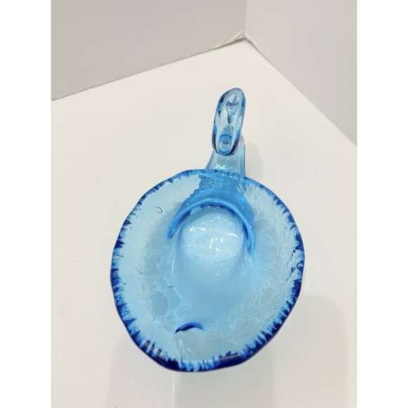 Swan -  Blown Blue Glass Candy or Trinket Dish  Modern /Vintage - Picture 5 of 6
